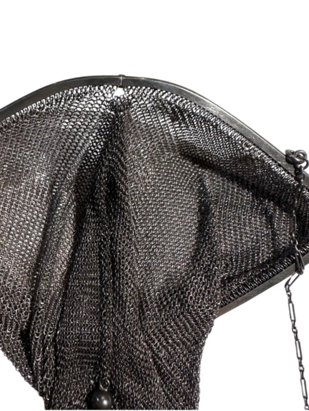 Antique 1900-1920s Sterling Silver Mesh Evening Bag - Picture 11 of 11